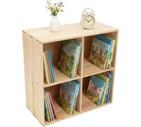 Étagère De Rangement À 18 Cubes, Bibliothèque En Bois Massif, Vitrine