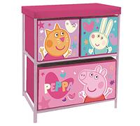 Arditex Peppa Pig 3 Drawer Storage Shelf Rose Enfants