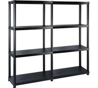Étagère de rangement à 4 niveaux Noir 122x30,5x130 cm Plastique