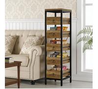 Étagère de rangement à 5 niveaux - LUNSY - 30x40x114 cm - Marron - 5 tiroirs coulissants - Utilisation polyvalente