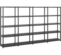 Étagère de rangement à 5 niveaux Noir 284x38x170 cm Plastique