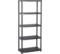 Étagère de rangement à 5 niveaux Noir 71x38x170 cm Plastique