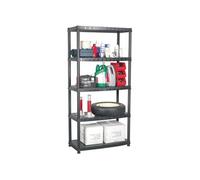 Étagère de rangement à 5 niveaux Noir 85x40x185 cm Plastique Noir G