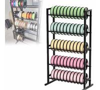Étagère de rangement à 5 niveaux pour filament d'imprimante 3D, support de bobine robuste avec roues pivotantes à 360°, peut contenir 50 bobines, montage rapide et facile pour studios