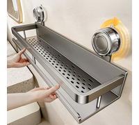 Étagère de rangement à ventouse, étagère de rangement de salle de bain sans perçage, étagère de douche, étagère de salle de bain de 30 cm de long - montée au mur, gain de place, convient pour le shamp