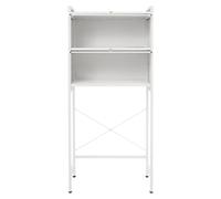 Étagère de rangement au-dessus de la machine à laver et du sèche-linge - En forme de croix - 3 niveaux - 2 placards - Charge maximale : 100 kg - Dimensions : 70 x 25 x 167 cm - Blanc