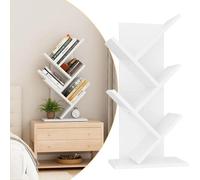 Étagère de rangement autoportante - Design épuré - Idéale pour les livres, les films et les CD - Étagère de présentation - À assembler soi-même - Blanche