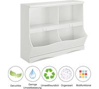 Etagère de rangement avec conteneurs Etagère à jouets pour enfants 105,5 x 39,5 x 84 cm blanc