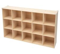 Étagère de rangement - Bibliothèque - 15 compartiments - 3 niveaux - Bois massif - 150 x 30 x 90 cm - Capacité de charge d'environ 100 kg - Couleur du bois