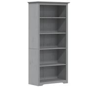 Étagère de rangement, Bibliothèque BODO gris 82x40x173 cm bois pin massif 5 niveaux pour salon CHY12304419