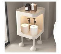 Étagère de rangement d'angle pour salle de bain, table de chevet avec rangement, table d'appoint avec capteur de lumières LED, design peu encombrant pour chambre à coucher et salon