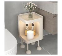 Étagère de rangement d'angle pour salle de bain, table de chevet avec rangement, table d'appoint avec capteur de lumières LED, design peu encombrant pour chambre à coucher et salon