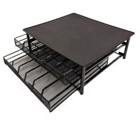 Étagère de rangement de cuisine extensible, porte-capsules de café avec tiroirs coulissants pour 72 capsules, organisateur de comptoir métallique avec tiroir