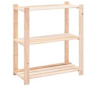 Étagère de rangement en bois - vidaXL - 3 niveaux - 80x38x90 cm - Pin massif - 150 kg - Beige