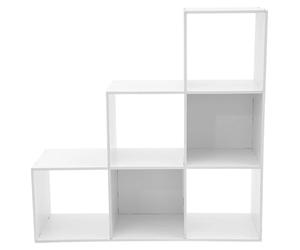Étagère de rangement en forme de L - Bibliothèque d'angle avec 6 compartiments - Autoportante - Étagère design en forme de marche - 90x28x90 cm - Hauteur des compartiments : 30 cm - Structure en bois,