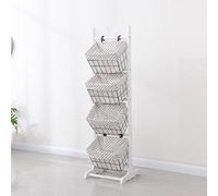 Étagère de rangement en jacinthe d'eau, support vertical avec paniers pour salle de bain, buanderie et salon, étagère rustique peu encombrante