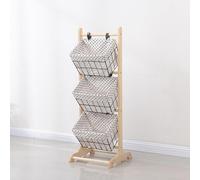Étagère de rangement en jacinthe d'eau, support vertical avec paniers pour salle de bain, buanderie et salon, étagère rustique peu encombrante