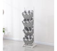 Étagère de rangement en jacinthe d'eau, support vertical avec paniers pour salle de bain, buanderie et salon, étagère rustique peu encombrante
