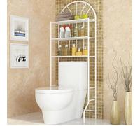 Étagère de Rangement en Métal pour Salle de Bain - BLANC - Pont WC 59 x 33 x 173CM