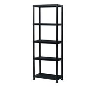 Étagère de rangement en plastique noire - EURO VANADIUM - 5 niveaux - Polypropylène - 60 x 30 x 178 5 cm