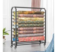 Étagère de rangement en tissu robuste avec roulettes - Organiseur mobile en acier pour bobines de vinyle et nappes - Idéal pour un usage commercial