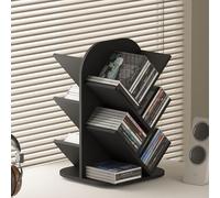 Étagère de rangement en vinyle, rotative à 360° pour CD, bibliothèque compacte pour salon, chambre, café, salle d'étude, design ouvert pour un accès et une organisation faciles