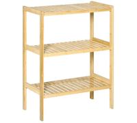 HOMCOM Étagère de rangement 3 niveaux en bambou étagères à lattes 62×33×80 cm naturel