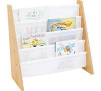 Étagère de rangement Humble Crew pour enfants, avec 4 niveaux - Rangement pour livres pour enfants - Bibliothèque - Naturel/blanc