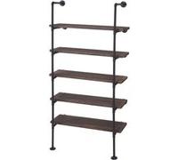 Étagère de rangement HWC-C45, design industriel 165x80x28cm marron