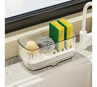 Étagère de rangement multifonctionnelle pour évier, étagère de drainage pour surface d'évier, étagère de rangement polyvalente pour éponges et chiffons de vaisselle de cuisine. La surface peut drainer