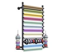 Étagère de rangement murale pour ruban avec étagère suspendue pour salle d'artisanat, emballage cadeau et organisation de magasin de détail, noir, L 100 cm
