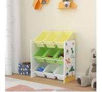 Étagère pour enfants 'Muxía' avec 9 bacs de rangement motif dinosaure 60 x 62 x 26,5 cm