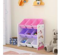 Étagère pour enfants 'Muxía' avec 9 bacs de rangement Motif licorne 60 x 62 x 26,5 cm