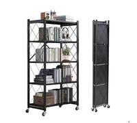 Étagère de rangement pliable à 5 étages avec roulettes-Chaque étage charge 20 kg(en total 100kg)- Pour cuisine, salle de bain, salon