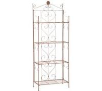 CLP Etagère en Fer Forgé Lenja I Etagère De Rangement Pliable 4 Niveaux Stables Et Robustes I Etagère Décorative pour Plantes, Couleur:Marron Antique
