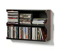 Étagère de rangement pour DVD, tour d'affichage CD à 6 zones, armoire multimédia à 2 niveaux pour étude ou chambre à coucher, peut contenir 60 CD, organiseur compact à compartiment unique de 14 x 14