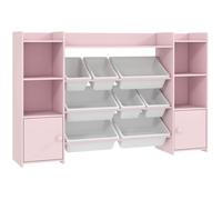 Étagère de rangement pour enfants avec 8 bacs amovibles, bibliothèque jouets livres, meuble organisateur rose chambre salle de jeux