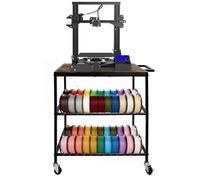 Étagère de rangement pour filament d'imprimante 3D avec roues, étagère de rangement mobile pour bobine lourde, 3 niveaux, accessoires d'imprimante, organisateur de bureau pour station d'impression