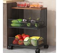 Étagère de rangement pour fruits et légumes, organiseur de cuisine multifonctionnel pour pommes de terre et oignons, étagère ronde de rangement des aliments pour une organisation efficace du