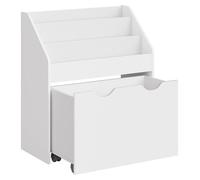Étagère de rangement pour jouets pour enfants – 3 étagères – avec des roulettes blanches