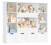 Étagère de rangement pour jouets pour enfants - Organisateur de jouets - 8 boîtes amovibles - Bois - À assembler soi-même - 124,5 × 35 × 118 cm - Blanc