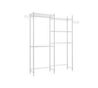 VEVOR Étagère de rangement pour lave-linge et sèche-linge à 5 niveaux, étendoir à linge avec tringle et crochets, étagères réglables à deux rangées, gain de place, pour buanderie, salle de bain, blanc