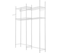 Étagère de rangement pour lave-linge et sèche-linge à deux rangées et quatre niveaux, blanche