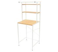 Étagère de rangement pour salle de bain - Étagère superposable pour lave-linge/sèche-linge - Structure métallique - Peu encombrante - Polyvalente - Blanche