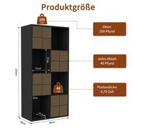 Étagère de rangement pour salon et chambre d'enfant - Bibliothèque/armoire - 8 bacs de rangement - 4 portes - Structure en bois - À monter - Noir