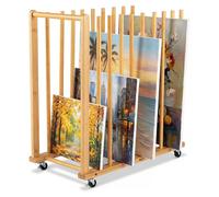 Étagère de rangement pour toiles en bambou COSTWAY, séchoir, support de rangement pour œuvres d'art, tableaux et créations artistiques, étagère de stockage pour œuvres d'art, dimensions : 75 x 40 x 81