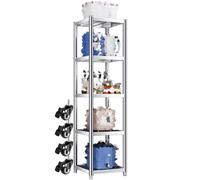 Étagère de rangement réglable à 5 niveaux en acier inoxydable 304 pour cuisine, convient aux espaces de réfrigérateur, très résistante, 80 x 24,9 x 150 cm