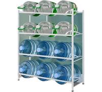 Étagère de rangement robuste pour bouteilles d'eau de 15 litres, support distributeur de refroidisseur empilable, grande capacité, organiseur à double rangée pour la maison, le bureau, l'extérieur