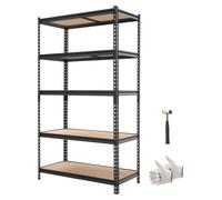 Étagère de rangement robuste SucceBuy, dimensions 1025 x 517 x 1813 mm, capacité de charge de 1134 kg, structure en acier et 5 étagères en MDF réglables. Système modulaire divisible pouvant servir de