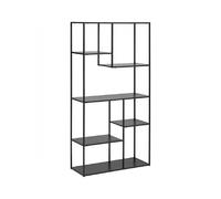 Étagère de rangement style industriel 6 niveaux en métal noir - Longueur 90 x Profondeur 35 x Hauteur 180 cm